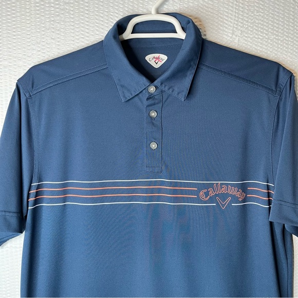Callaway Blue W/Stripes 100%Polyester Golf Polo Size L - Picture 5 of 5